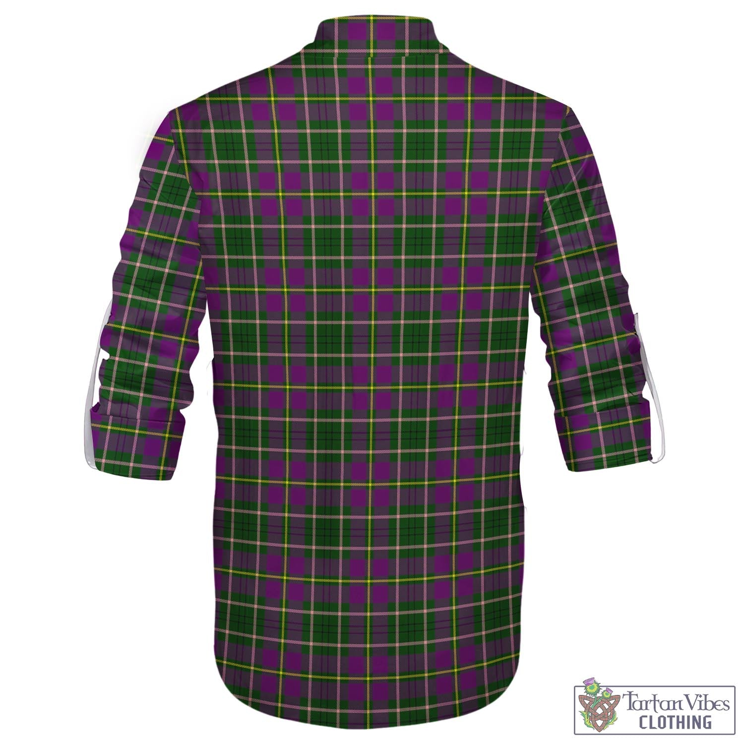 Tartan Vibes Clothing Taylor Tartan Men's Scottish Traditional Jacobite Ghillie Kilt Shirt with Family Crest