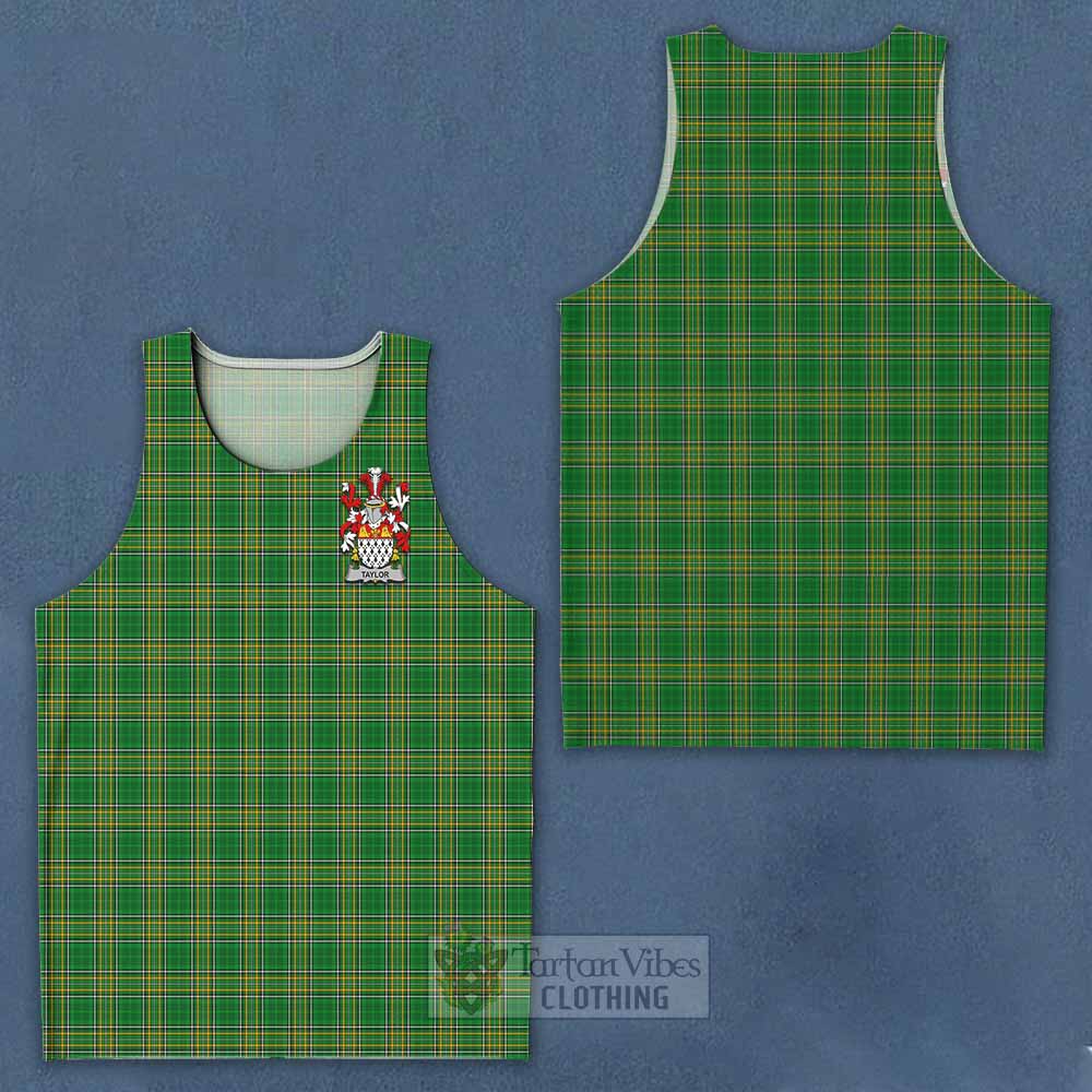 Tartan Vibes Clothing Taylor Irish Clan Tartan Men's Tank Top with Coat of Arms