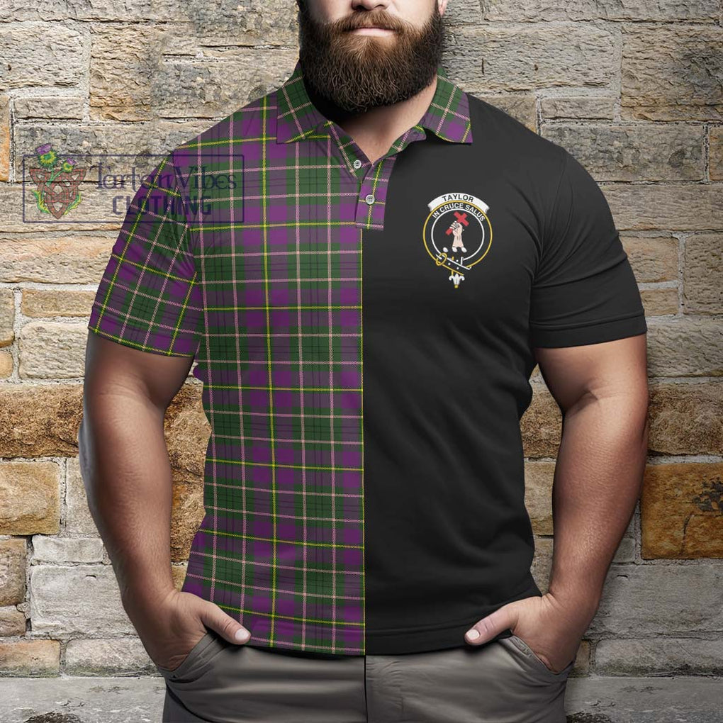 Taylor (Tailylour) Tartan Polo Shirt with Family Crest and Half Of Me Style - Tartanvibesclothing Shop
