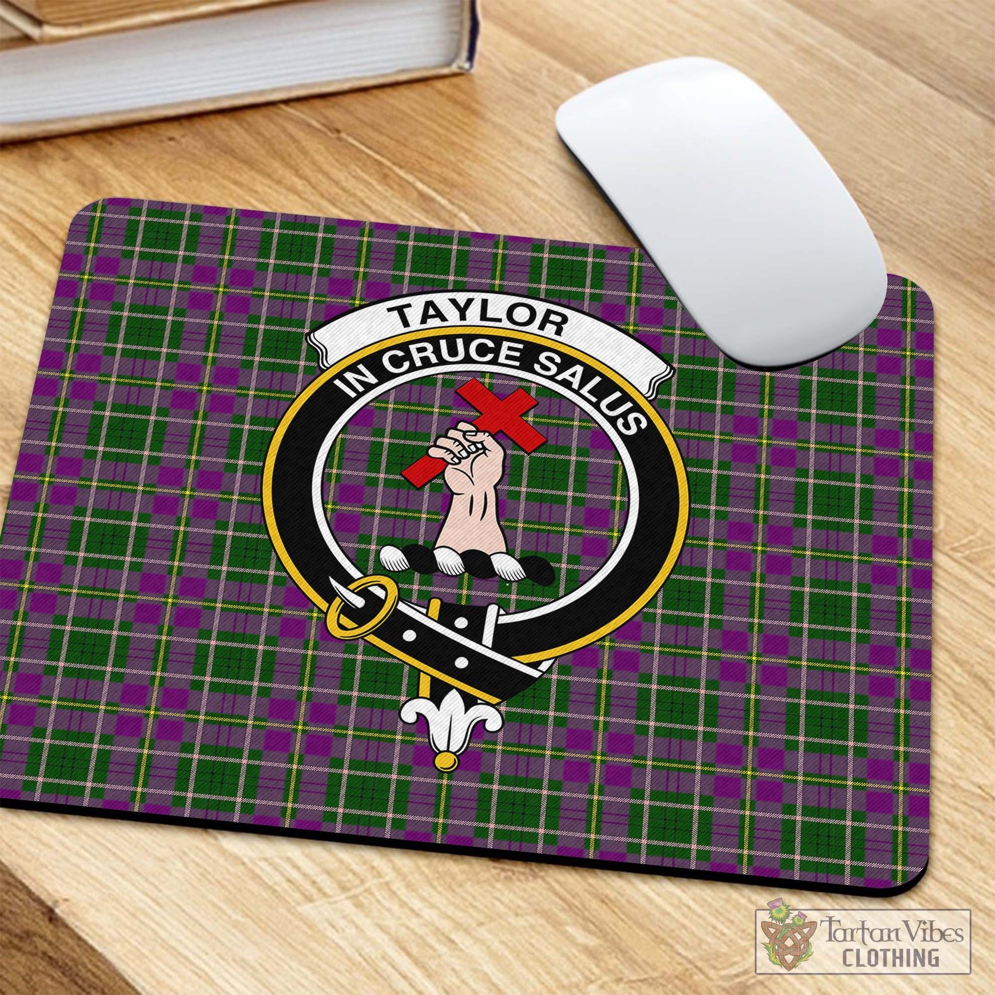Tartan Vibes Clothing Taylor Tartan Mouse Pad with Family Crest
