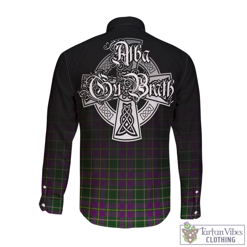 Tartan Vibes Clothing Taylor Tartan Long Sleeve Button Up Featuring Alba Gu Brath Family Crest Celtic Inspired