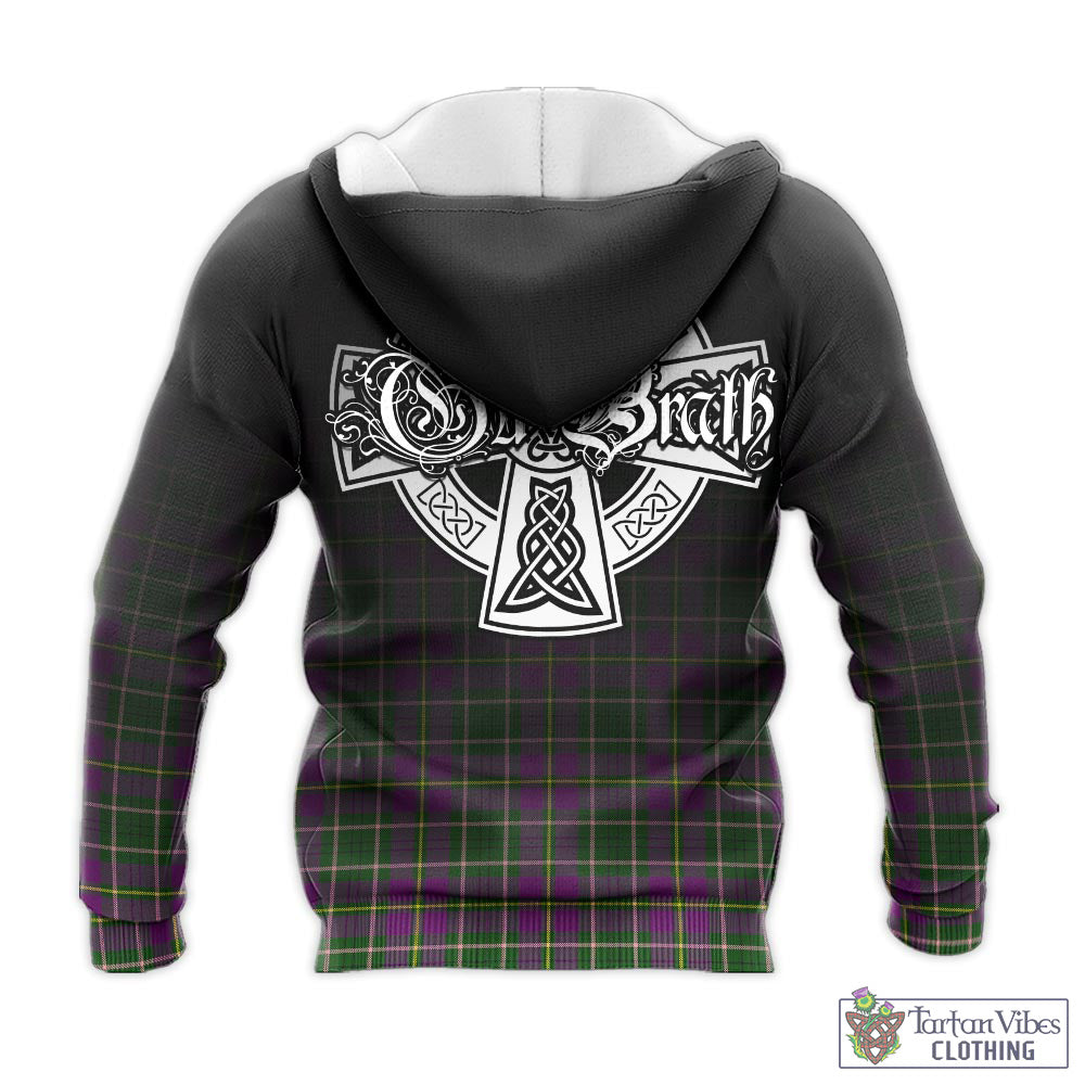 Tartan Vibes Clothing Taylor Tartan Knitted Hoodie Featuring Alba Gu Brath Family Crest Celtic Inspired