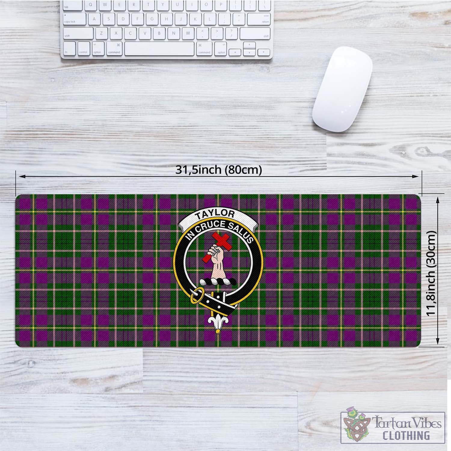 Tartan Vibes Clothing Taylor Tartan Mouse Pad with Family Crest