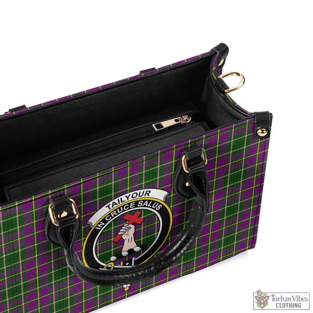 Tartan Vibes Clothing Taylor Tartan Luxury Leather Handbags with Family Crest