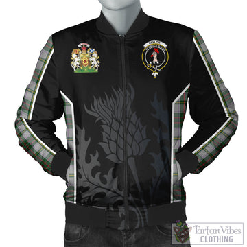 Taylor Dress Tartan Bomber Jacket with Family Crest and Scottish Thistle Vibes Sport Style