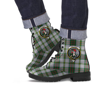 Taylor Dress Tartan Leather Boots with Family Crest