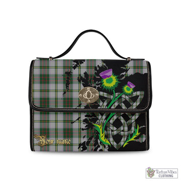 Taylor Dress Tartan Waterproof Canvas Bag with Scotland Map and Thistle Celtic Accents