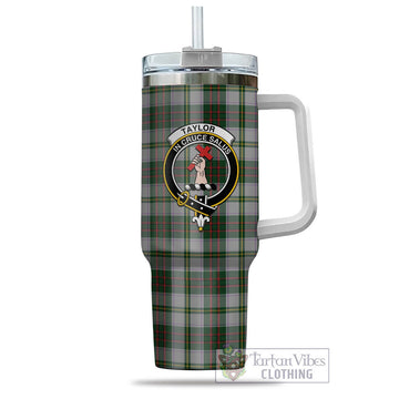 Taylor Dress Tartan and Family Crest Tumbler with Handle