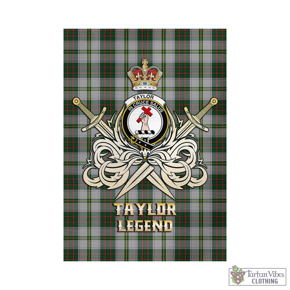 Tartan Vibes Clothing Taylor Dress Tartan Flag with Clan Crest and the Golden Sword of Courageous Legacy