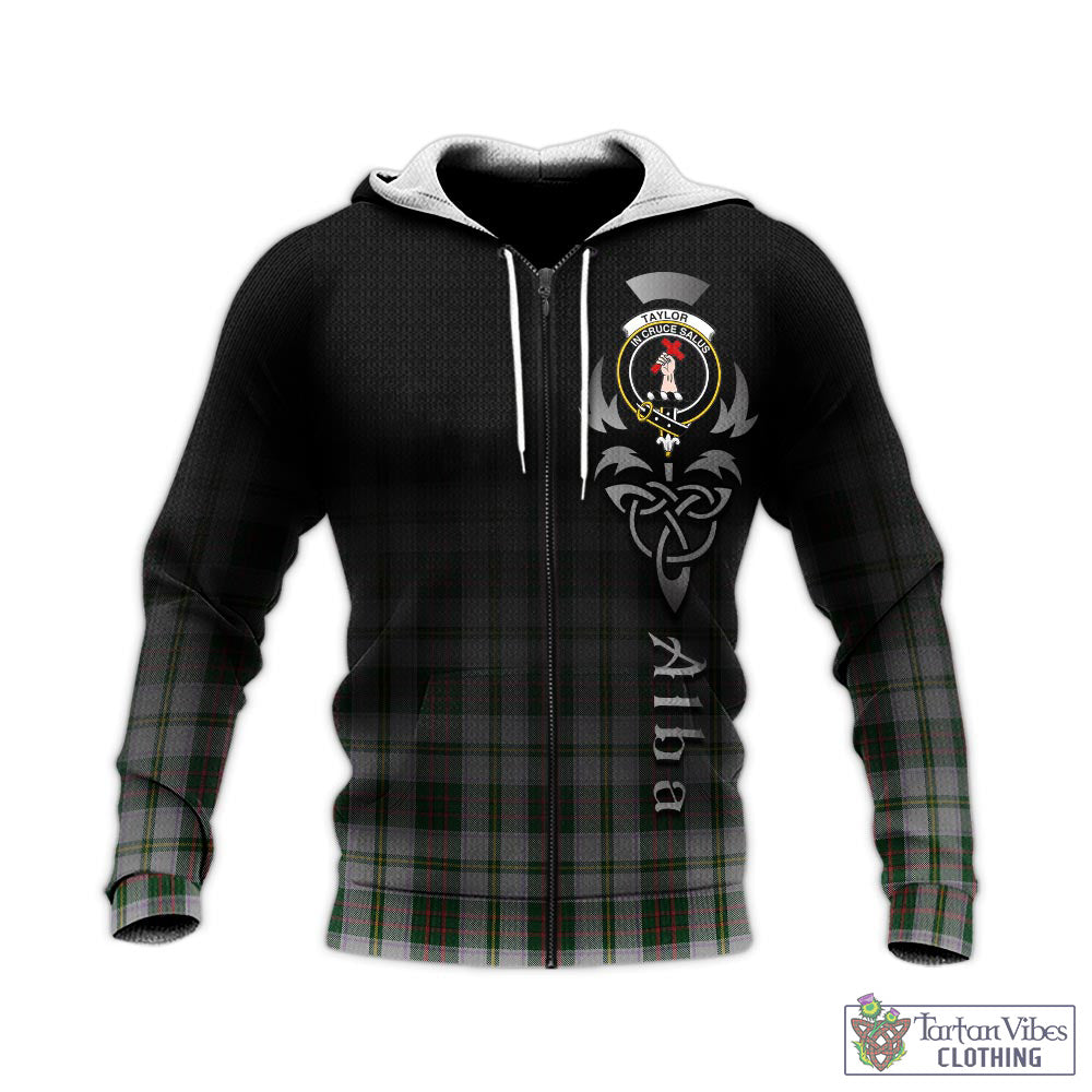 Tartan Vibes Clothing Taylor Dress Tartan Knitted Hoodie Featuring Alba Gu Brath Family Crest Celtic Inspired