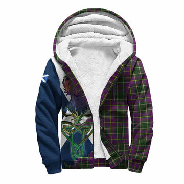 Taylor (Tailyour) Tartan Family Crest Sherpa Hoodie Scottish Thistle Celtic Inspired