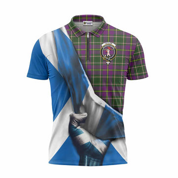 Taylor (Tailyour) Tartan Zipper Polo Shirt with Family Crest Scotland Patriotic Style