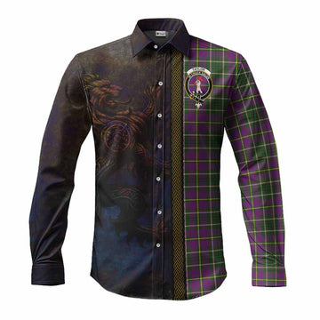 Taylor (Tailyour) Tartan Family Crest Long Sleeve Button Shirt Alba Gu Brath Be Brave Lion Ancient Style