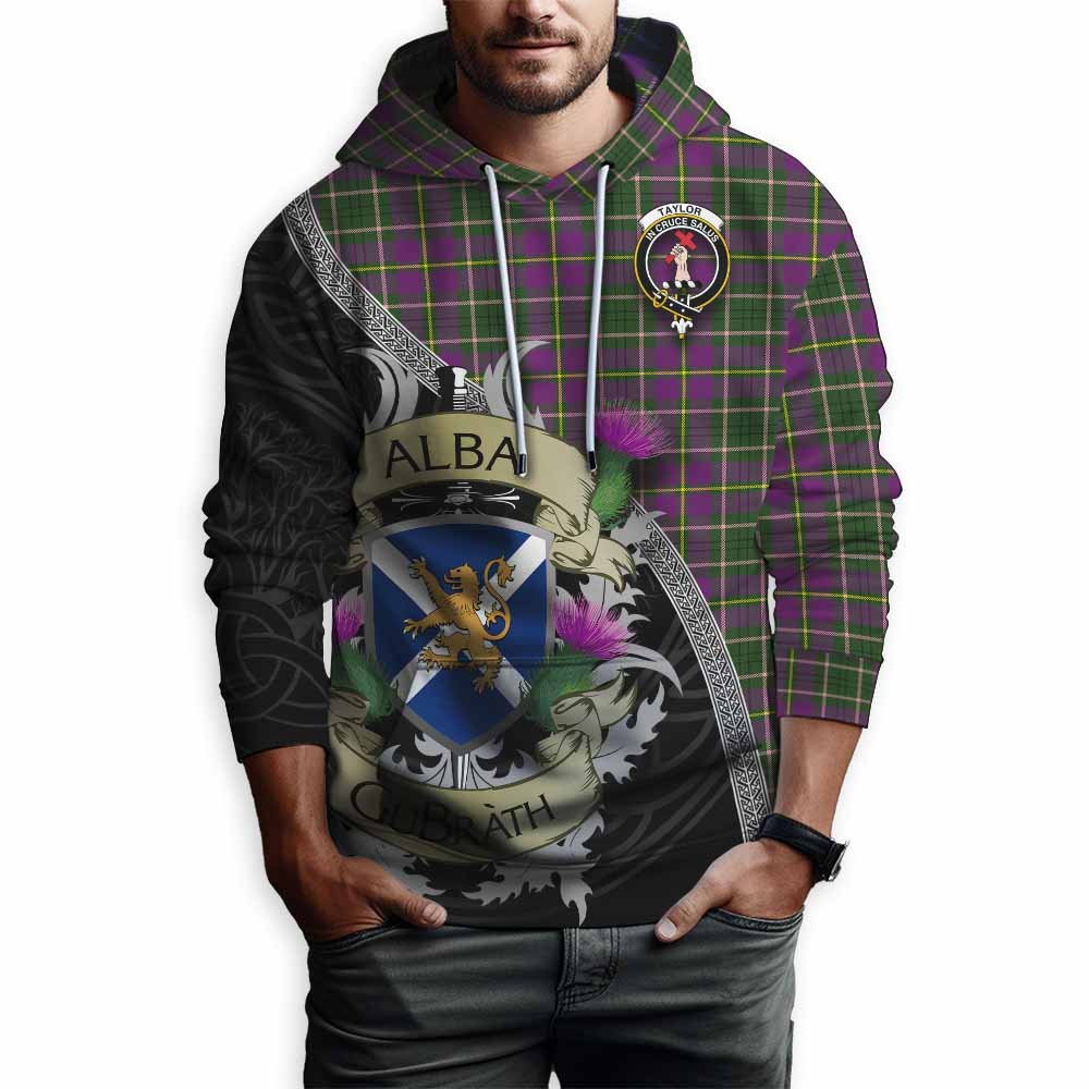 Tartan Vibes Clothing Taylor (Tailylour) Tartan Family Crest Hoodie Lion Rampant Royal Thistle Shield Celtic Inspired