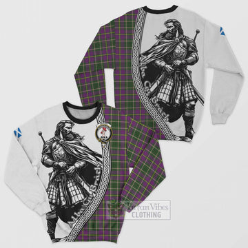 Taylor (Tailyour) Tartan Clan Crest Sweatshirt with Highlander Warrior Celtic Style