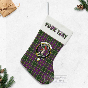 Taylor (Tailyour) Tartan Family Crest Christmas Stocking with Personalized Text