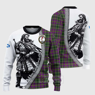 Tartan Vibes Clothing Taylor (Tailylour) Tartan Clan Crest Knitted Sweater with Highlander Warrior Celtic Style