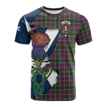 Taylor (Tailyour) Tartan Family Crest Cotton T-shirt Scottish Thistle Celtic Inspired