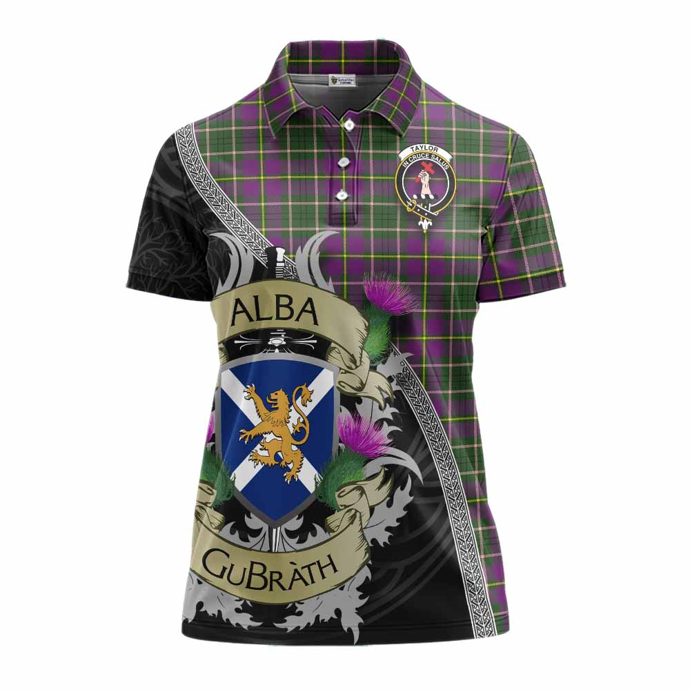 Tartan Vibes Clothing Taylor (Tailylour) Tartan Family Crest Women's Polo Shirt Lion Rampant Royal Thistle Shield Celtic Inspired