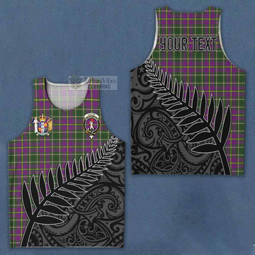 Tartan Vibes Clothing Taylor (Tailylour) Crest Tartan Men's Tank Top with New Zealand Silver Fern Half Style