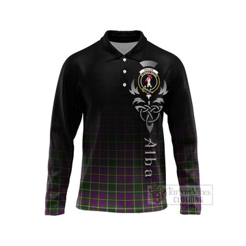 Taylor (Tailyour) Tartan Long Sleeve Polo Shirt Featuring Alba Gu Brath Family Crest Celtic Inspired