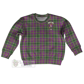 Taylor (Tailyour) Tartan Kid Ugly Sweater with Family Crest