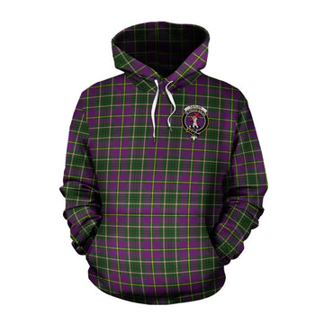 Tartan Vibes Clothing Taylor (Tailylour) Tartan Cotton Hoodie with Family Crest Celtic Skull Style