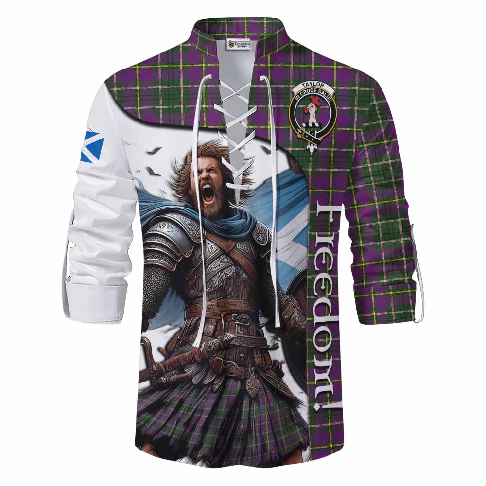 Tartan Vibes Clothing Taylor (Tailylour) Crest Tartan Ghillie Kilt Shirt Inspired by the Freedom of Scottish Warrior
