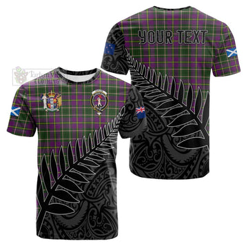Taylor (Tailyour) Crest Tartan Cotton T-shirt with New Zealand Silver Fern Half Style