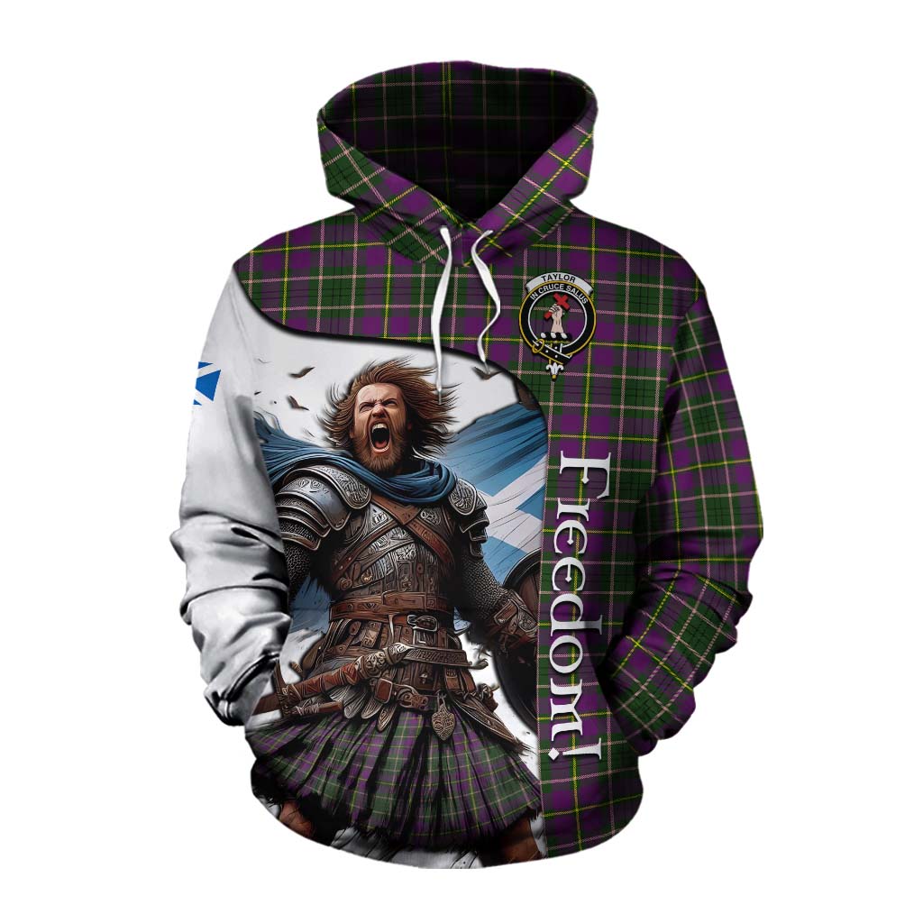 Tartan Vibes Clothing Taylor (Tailylour) Crest Tartan Cotton Hoodie Inspired by the Freedom of Scottish Warrior