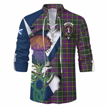 Tartan Vibes Clothing Taylor (Tailylour) Tartan Family Crest Ghillie Kilt Shirt Scottish Thistle Celtic Inspired