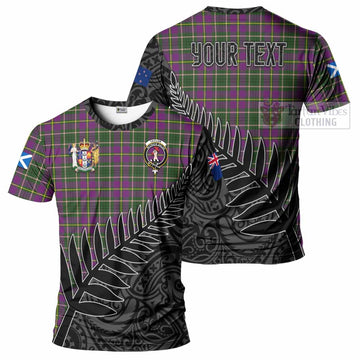 Taylor (Tailyour) Crest Tartan T-Shirt with New Zealand Silver Fern Half Style