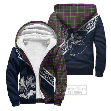 Taylor (Tailyour) Tartan Sherpa Hoodie Featuring Thistle and Scotland Map