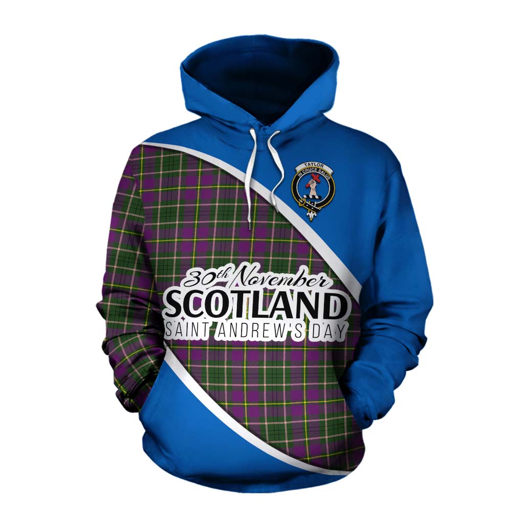 Tartan Vibes Clothing Taylor (Tailylour) Family Crest Tartan Cotton Hoodie Celebrate Saint Andrew's Day in Style