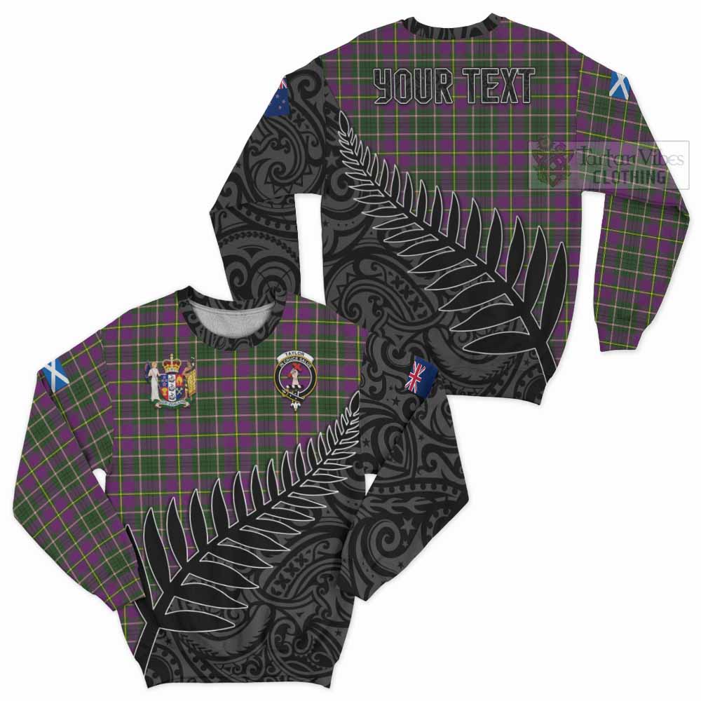 Tartan Vibes Clothing Taylor (Tailylour) Crest Tartan Sweatshirt with New Zealand Silver Fern Half Style