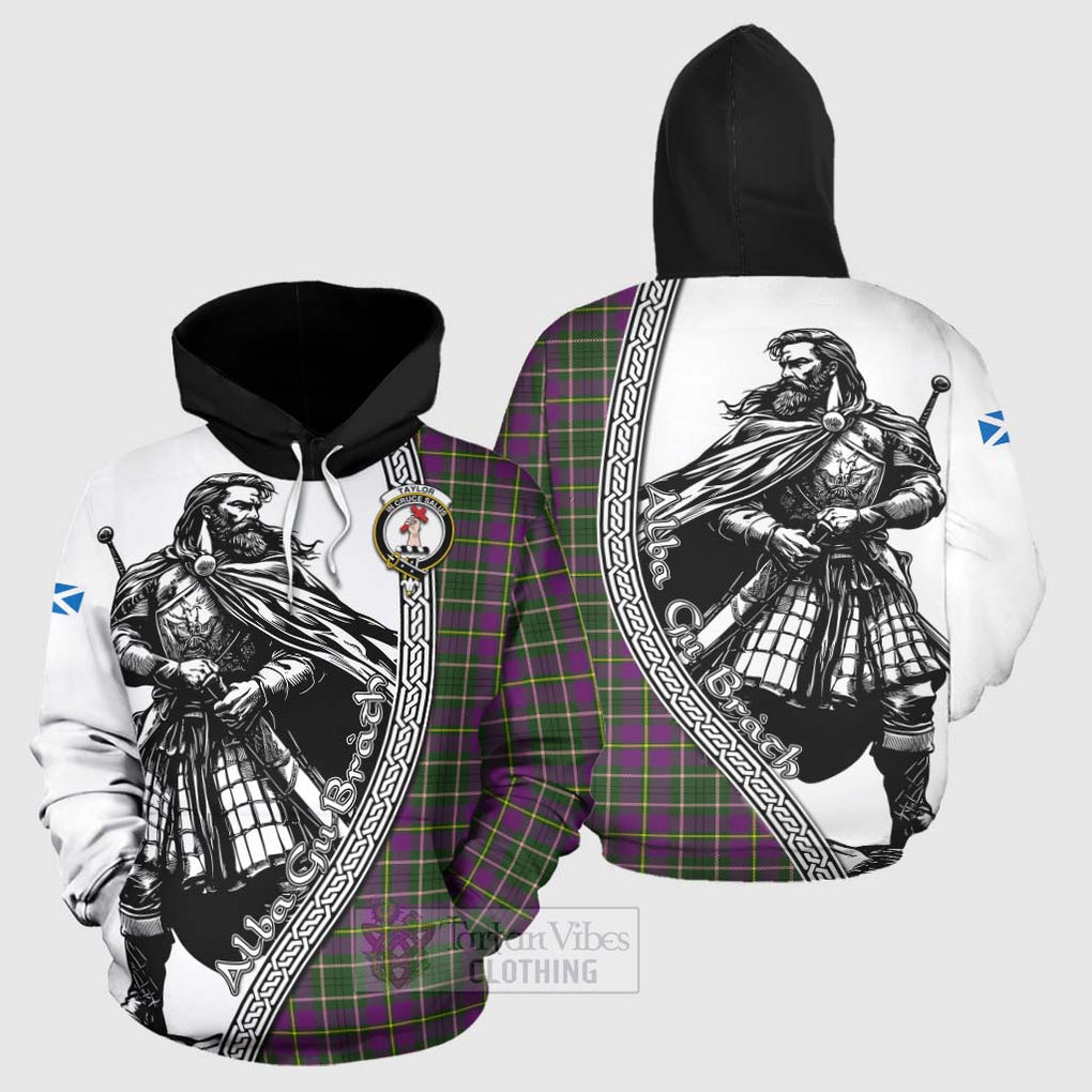 Tartan Vibes Clothing Taylor (Tailylour) Tartan Clan Crest Hoodie with Highlander Warrior Celtic Style