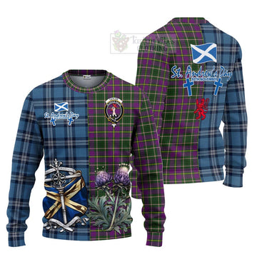 Tartan Vibes Clothing Taylor (Tailylour) Tartan Knitted Sweater Happy St. Andrew's Day Half Tartan Style