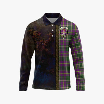 Taylor (Tailyour) Tartan Family Crest Long Sleeve Polo Shirt Alba Gu Brath Be Brave Lion Ancient Style