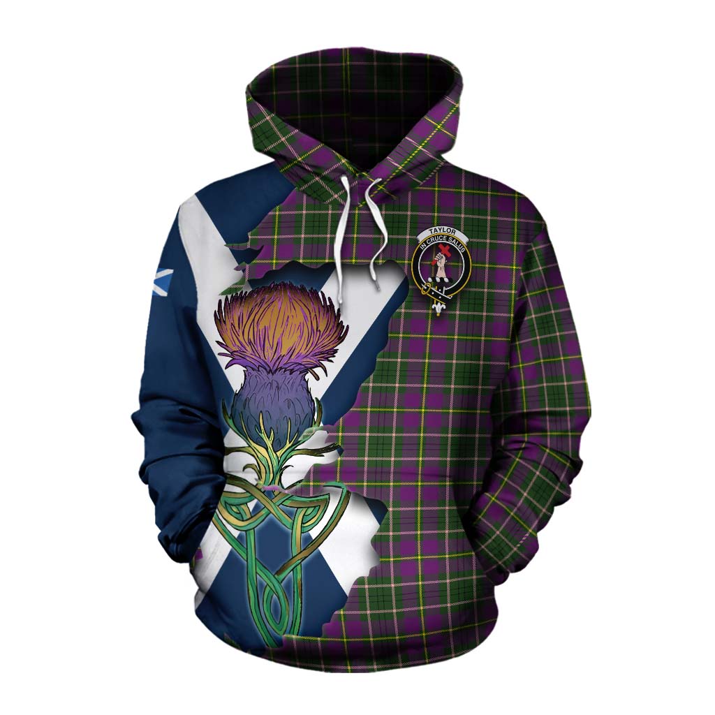 Tartan Vibes Clothing Taylor (Tailylour) Tartan Family Crest Cotton Hoodie Scottish Thistle Celtic Inspired