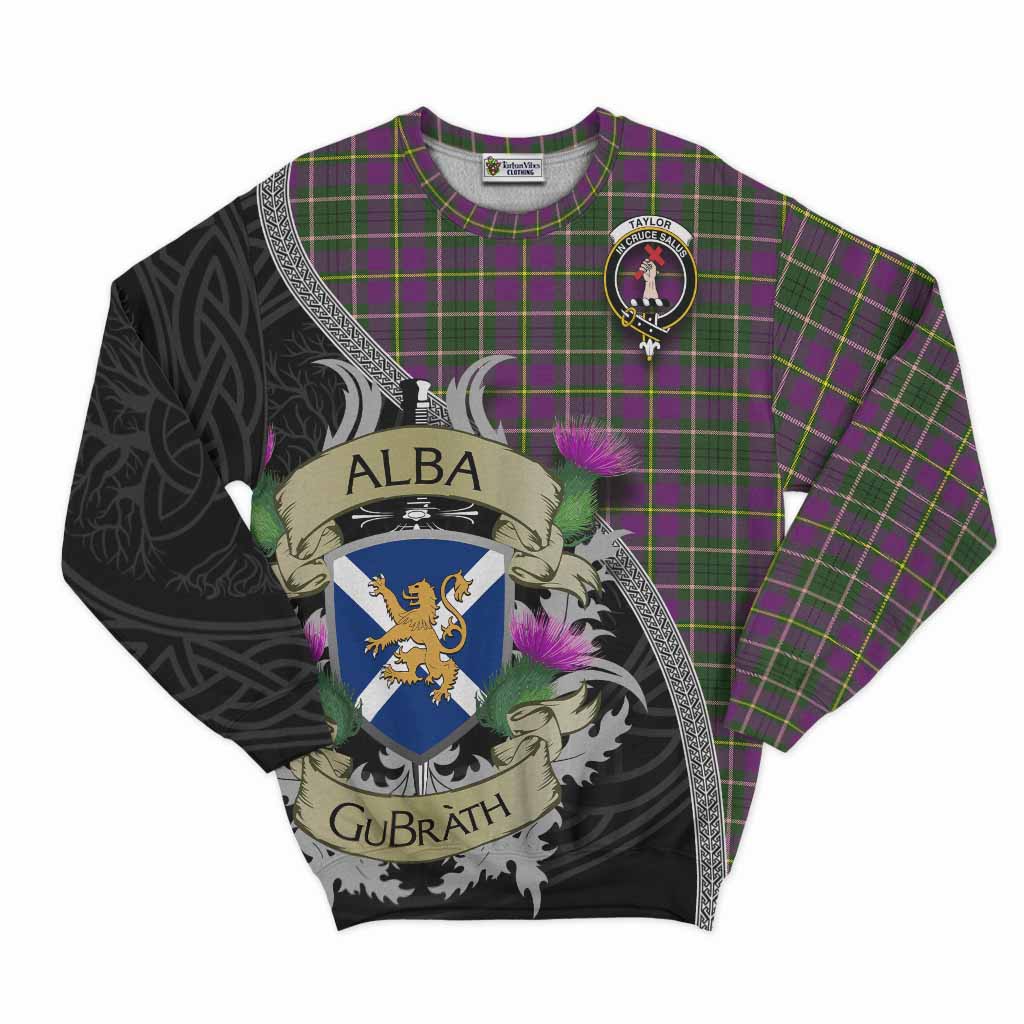 Tartan Vibes Clothing Taylor (Tailylour) Tartan Family Crest Sweatshirt Lion Rampant Royal Thistle Shield Celtic Inspired