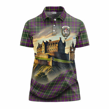 Tartan Vibes Clothing Taylor (Tailylour) Tartan Family Crest Women's Polo Shirt with Scottish Ancient Castle Stype