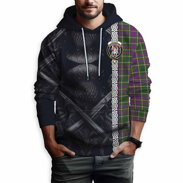 Taylor (Tailyour) Tartan Hoodie with Family Crest Cross Sword Thistle Celtic Vibes