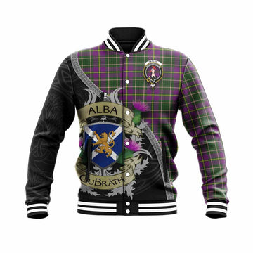 Tartan Vibes Clothing Taylor (Tailylour) Tartan Family Crest Baseball Jacket Lion Rampant Royal Thistle Shield Celtic Inspired