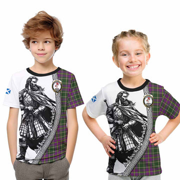 Taylor (Tailyour) Tartan Clan Crest Kid T-Shirt with Highlander Warrior Celtic Style