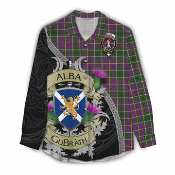 Tartan Vibes Clothing Taylor (Tailylour) Tartan Family Crest Women's Casual Shirt Lion Rampant Royal Thistle Shield Celtic Inspired