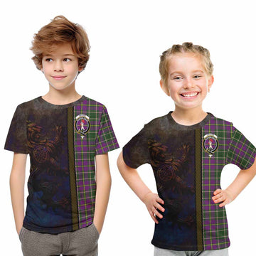 Taylor (Tailyour) Tartan Family Crest Kid T-Shirt Alba Gu Brath Be Brave Lion Ancient Style