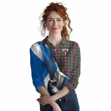 Tartan Vibes Clothing Taylor (Tailylour) Tartan Women's Casual Shirt with Family Crest Scotland Patriotic Style
