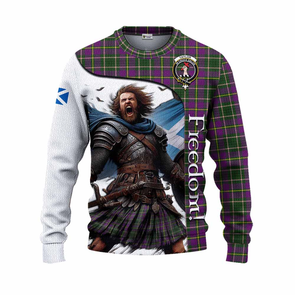 Tartan Vibes Clothing Taylor (Tailylour) Crest Tartan Knitted Sweater Inspired by the Freedom of Scottish Warrior