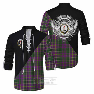Tartan Vibes Clothing Taylor (Tailylour) Tartan Ghillie Kilt Shirt with Family Crest and Military Logo Style