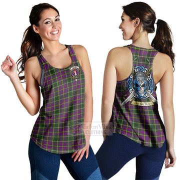 Tartan Vibes Clothing Taylor (Tailylour) Tartan Women's Racerback Tanks with Family Crest Celtic Skull Style
